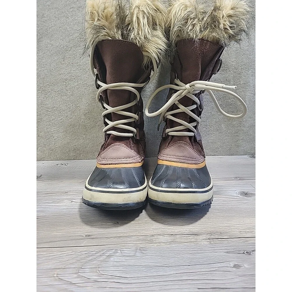 Sorel Joan of Arctic Waterproof Boots NL1540-256 Women's‎ Size 6 Brown Leather